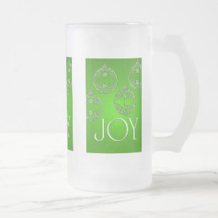 Joy Ornaments auf smaragdgrünen eleganten Mattglas Bierglas