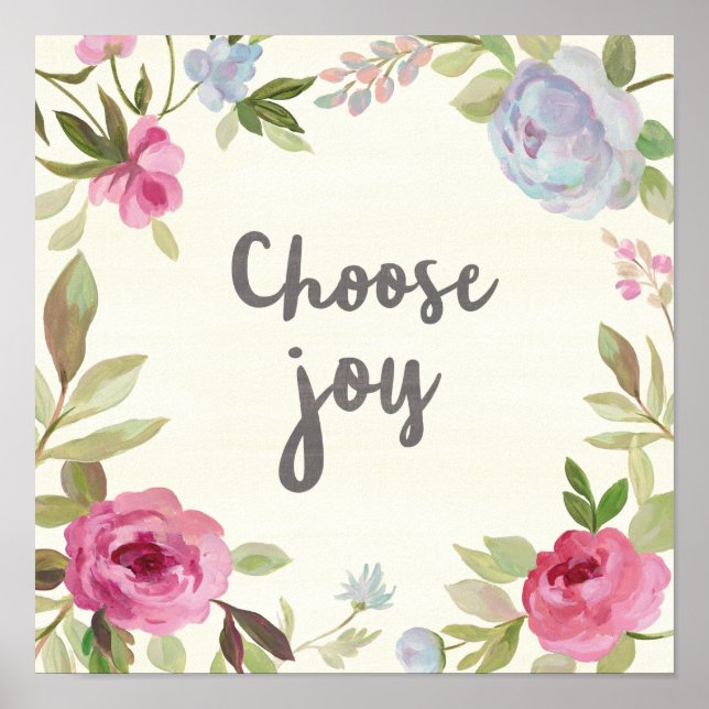Joy Pastel Floral Poster (Vorne)