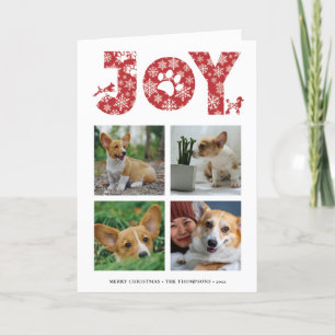 JOY Paws Snowflake   Pet Lover Four Foto Collage Feiertagskarte