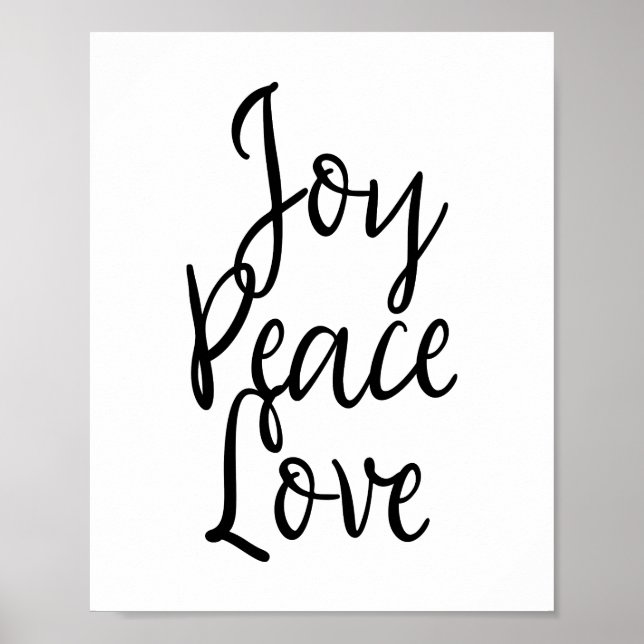 Joy Peace Liebe Inspiration Zitat Poster (Vorne)