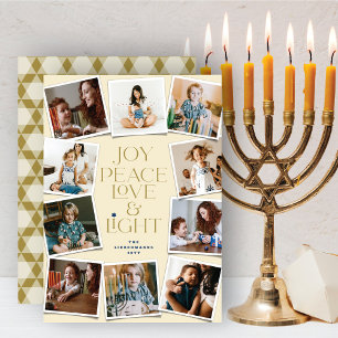 Joy Peace Liebe & Light Hanukkah 10 Instant Foto H Feiertagskarte