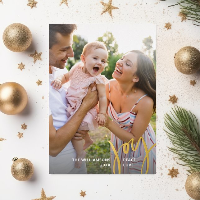 Joy Peace Liebe Weihnachtskalligraphie 2 Fotos Gol Folieneinladung (Von Creator hochgeladen)