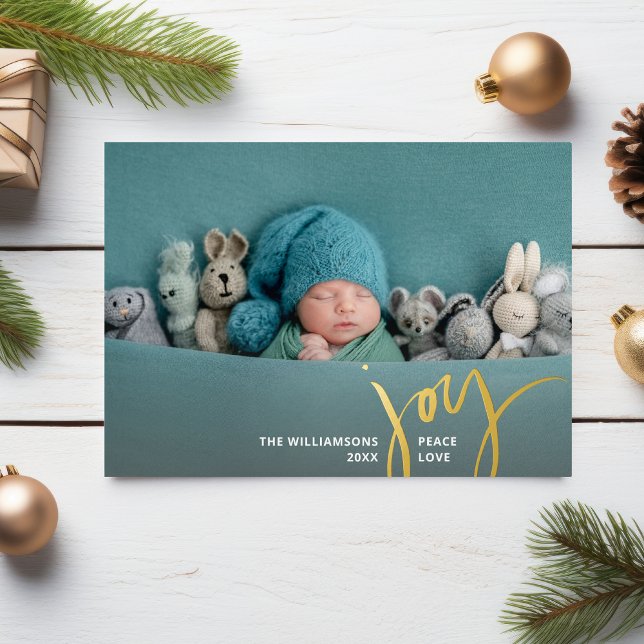 Joy Peace Liebe Weihnachtskalligraphie 2 Fotos Gol Folieneinladung (Von Creator hochgeladen)