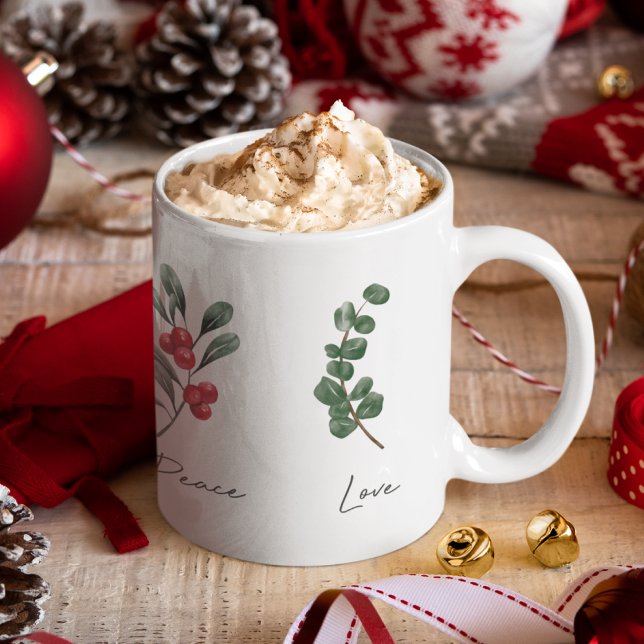 Joy Peace Love Botanical Coffee Mug (Créateur téléchargé)