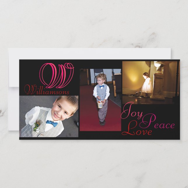 Joy Peace Love Collage Carte photo (Devant)