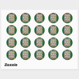 Joy Peace Love - Custom Background Color Runder Aufkleber
