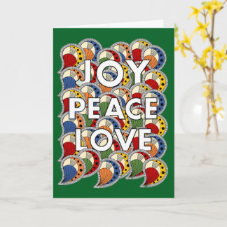 Joy Peace Love - Custom Background & Message Karte