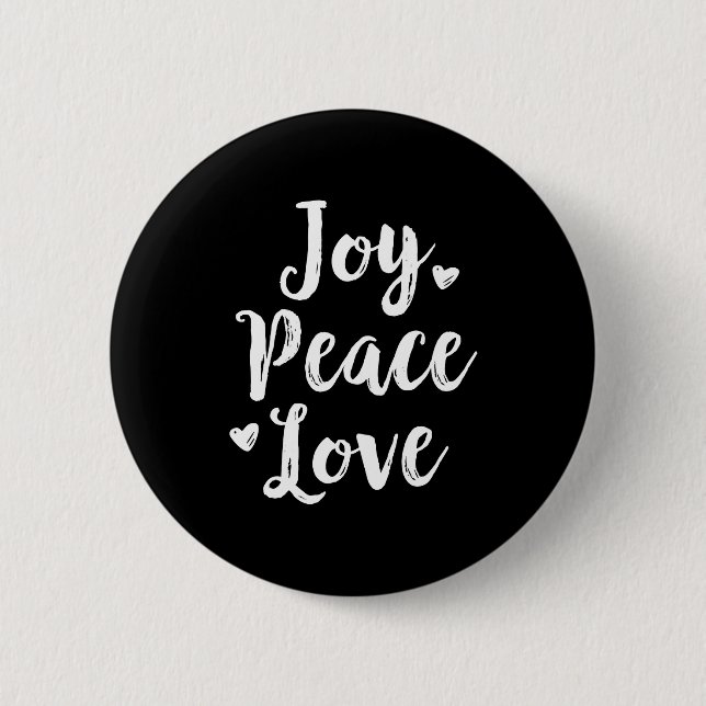 Joy Peace Love Red Brushed Script Womens Holiday  Button (Vorderseite)