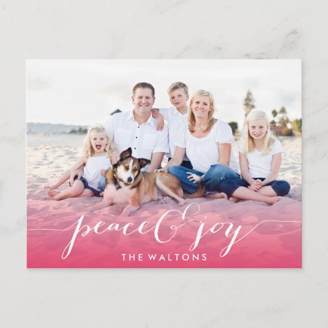 JOY & PEACE URLAUB FOTOKARTEN FEIERTAGSPOSTKARTE (Vorderseite)