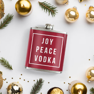 Joy Peace Vodka | Roter und weißer Urlaub Flachmann