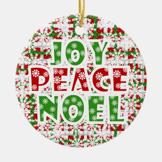 Joy Peace Weihnachten Holiday Ornament (Vorne)