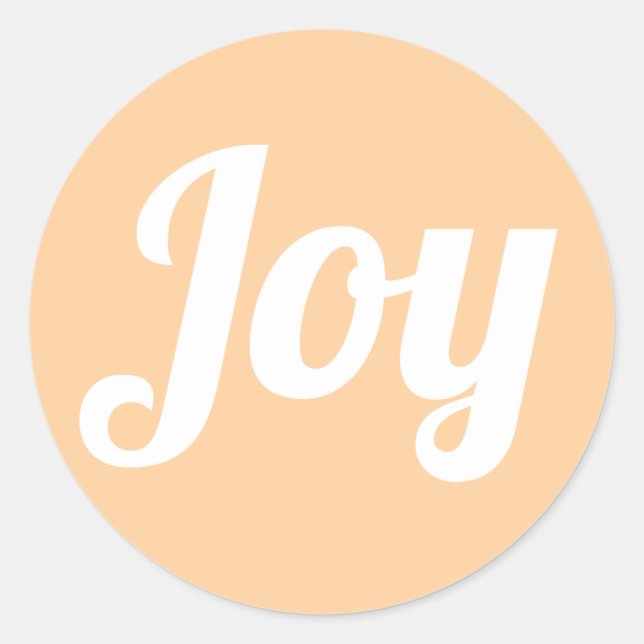 Joy Peach Color Script Einfach Moderner Urlaub Runder Aufkleber (Vorderseite)