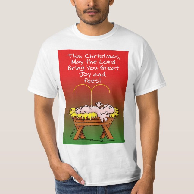 Joy & Pees!! - Weihnachten T-Shirt (Vorderseite)