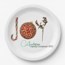 Joy personalisierte Zuckerrohr-Ornament heilig lat