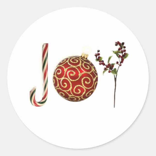 Joy personalisierte Zuckerrohr-Zierholz Runder Aufkleber (Vorderseite)