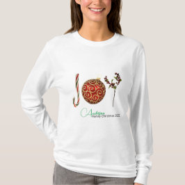 Joy personalisierte Zuckerrohr-Zierholz T-Shirt