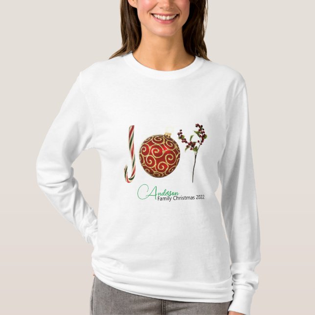 Joy personalisierte Zuckerrohr-Zierholz T-Shirt (Vorderseite)