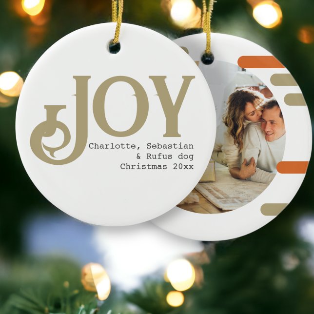 Joy Photo Christmas Personalized Keramik Ornament (Joy Photo Christmas Personalized Ceramic Ornament from Ricaso)