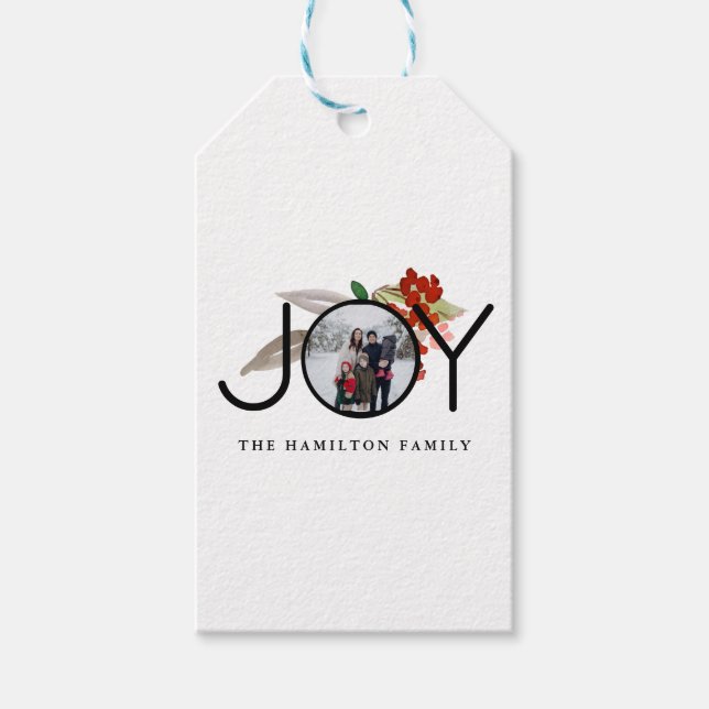 Joy Photo Merry Christmas Holiday Photo Geschenkanhänger (Vorderseite)