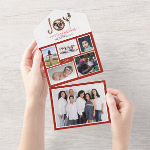 Joy photos familiales personnalisées Carte de Noël