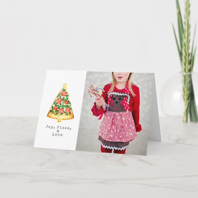 Joy Pizza Liebe Weihnachts-Fotos Karte (Vorderseite)