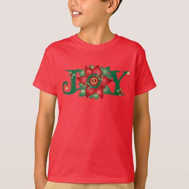 Joy Pointsetta T-Shirt (Vorderseite)