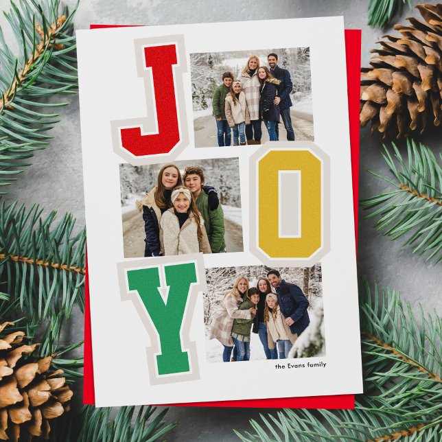 Joy preppy Patches trendy drei Foto Weihnachten (Von Creator hochgeladen)