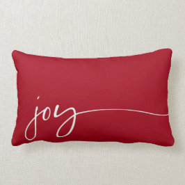 Joy Red Elegant Script Typografie Weihnachten Lendenkissen