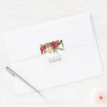 JOY Red Poinsettia Weihnachtsanschrift