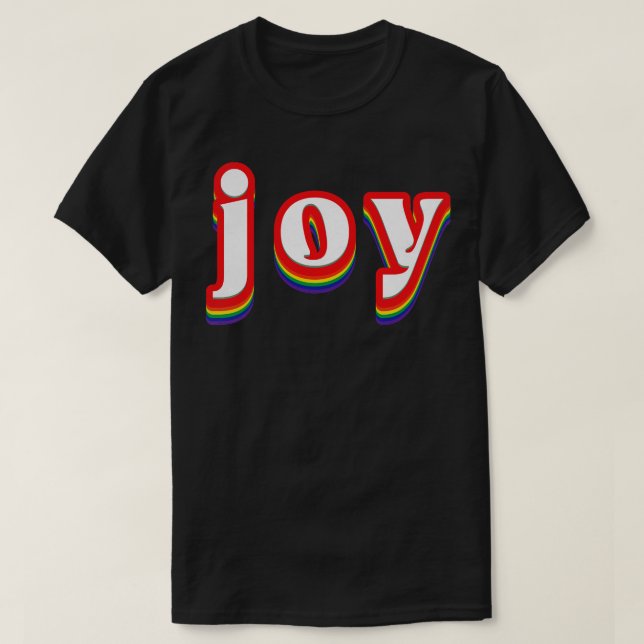 Joy Retro Rainbow Typografie T-Shirt (Design vorne)