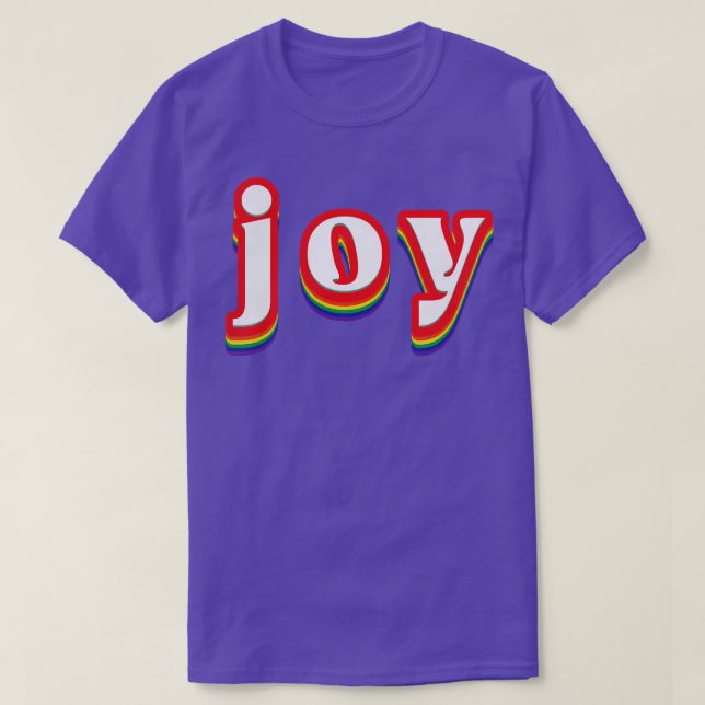 Joy Retro Rainbow Typografie T-Shirt (Design vorne)