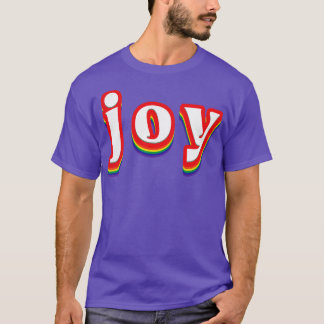 Joy Retro Rainbow Typografie T-Shirt