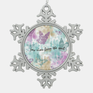 Joy Rises aus dem Soul Schneeflocken Zinn-Ornament