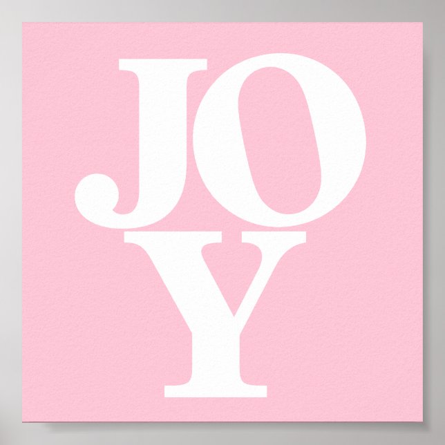 Joy rosa typografische Kinderzimmer Poster (Vorne)