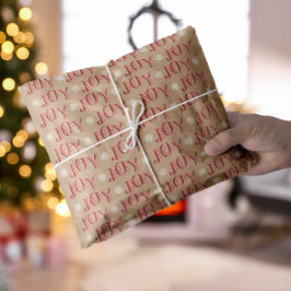 Joy Rot und Beige Weihnachten Seidenpapier