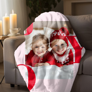 JOY   Rot und Rosa Modernes Weihnachtsgebäck Foto Fleecedecke