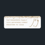 Joy Rücksendeadresse Gold Glitzer White Christmas<br><div class="desc">Script Joy Rückgabe Name Adresse Gold Glitzer Weiße Weihnachten. Freude ist in einem eleganten, handgeschriebenen Stil und leicht personalisieren Sie Ihren Namen und Ihre Rücksendeadresse. In Goldtext auf Weiß dargestellt, mit einem Imitat Glitzer-Rand in Gold, der oben entlang läuft. Änderungen an Text- und Hintergrundfarben können vorgenommen werden, wenn Sie über...</div>