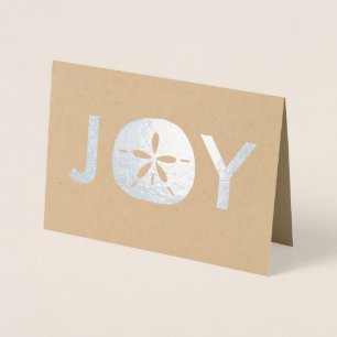 Joy Sand Dollar Beach Weihnachtsfeiertage Grüße Folienkarte