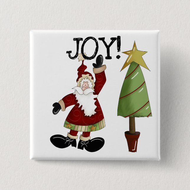 JOY Santa Claus T - Shirt und Geschenke Button (Vorderseite)