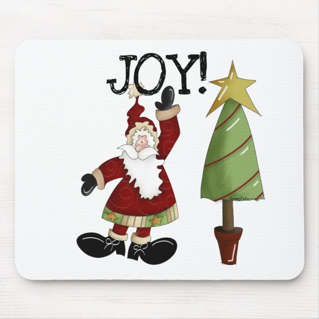 JOY Santa Claus T - Shirt und Geschenke Mousepad (Vorne)