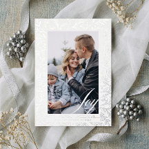 Joy Script Decorative Floral & Foliage Foto Frame