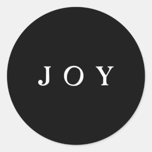 JOY Script Envelope oder Geschenk Wrap Black Runder Aufkleber