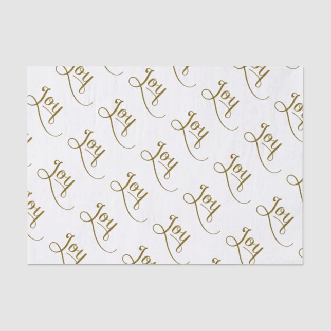 Joy Script Gold Glitzer Seidenpapier (Vorderseite)