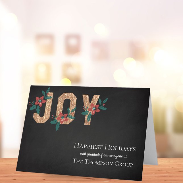 JOY Season's Greetings Corporate Business Holiday Karte (JOY Season's Greetings Corporate Business Holiday Card)