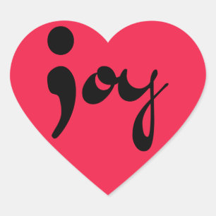 Joy Semicolon Heart Stickers