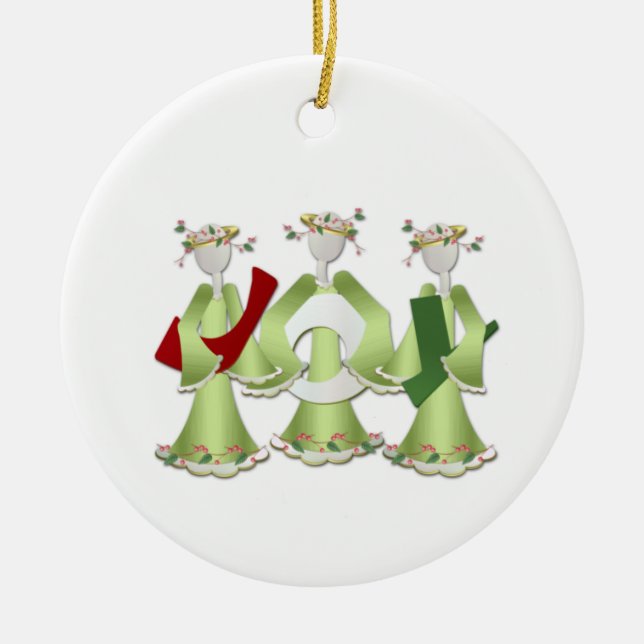 Joy Snow Angels von unserem Haus zu deinen Keramikornament (Vorne)