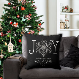 Joy Snowflake Erste Weihnachten als Mr & Mrs. Kissen