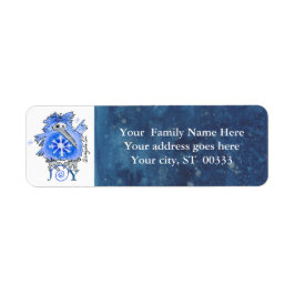 Joy Snowflake Kiwi Bird Blue Address Label