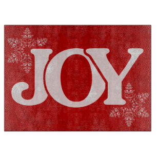 JOY Snowflake Pattern Elegantes Rotes Weihnachtsfe Schneidebrett