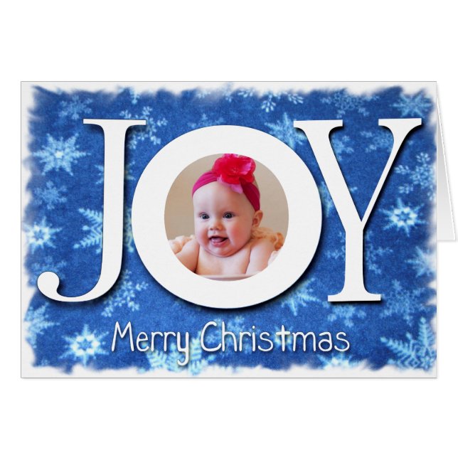 Joy Snowflakes Carte photo de Noël (Devant Horizontal)